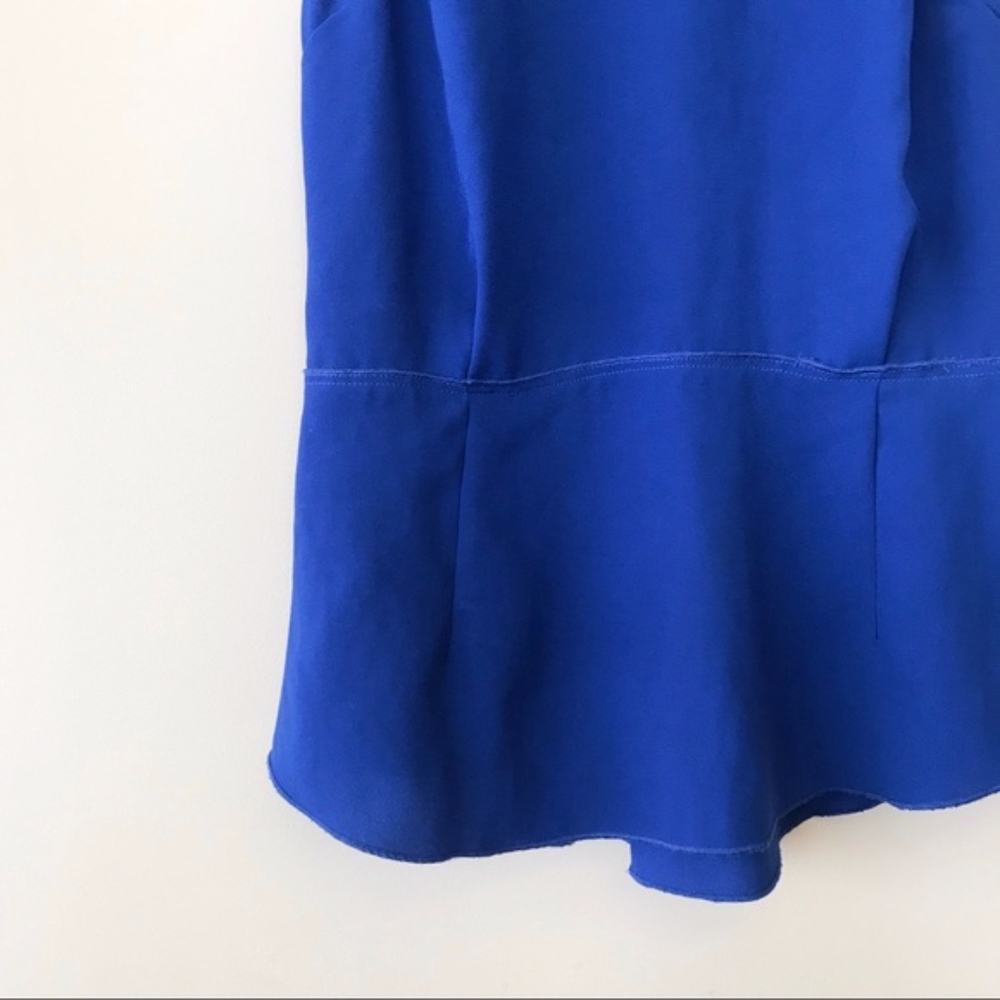 Aritzia Wilfred Open Back Peplum Crepe Top in BLUE - Picture 2 of 3